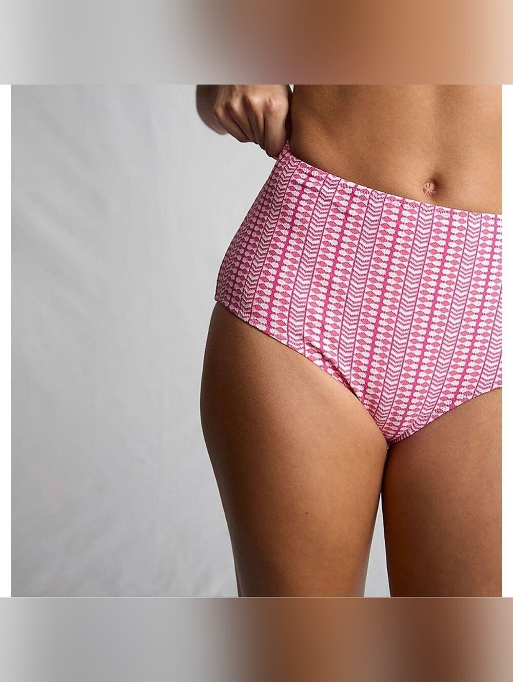 Lemlem Pink Patterned High-Waist Bikini Bottoms